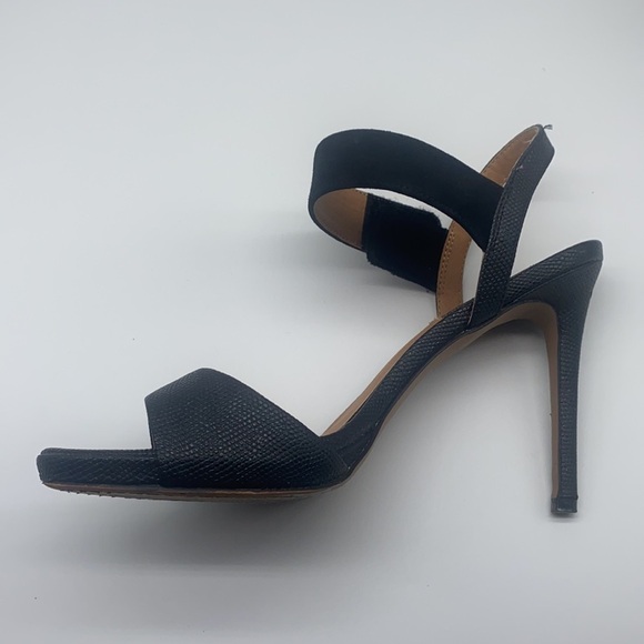 Steve Madden -  Ripleigh Black Leather  Animal Print Velcro Strap Heels Size 9.5 - Picture 7 of 15